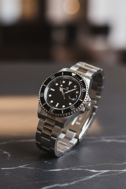 Men's Black Dial Submersible Diver Watch